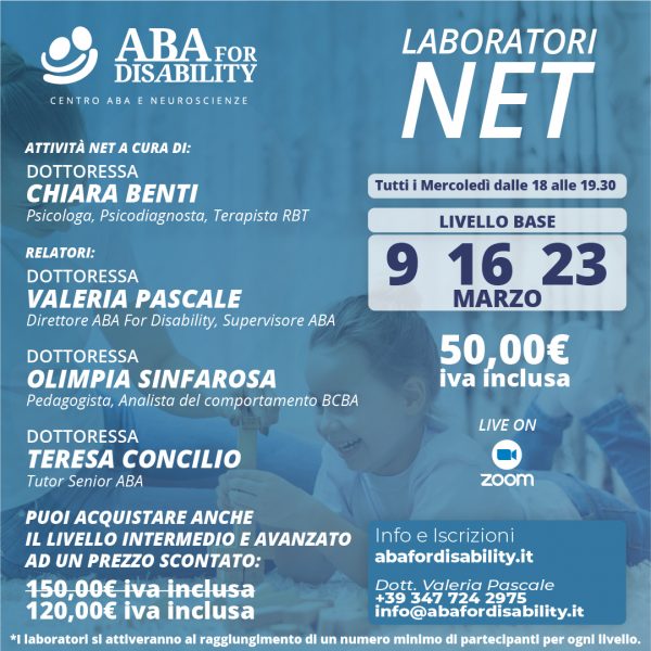 Locandina laboratori NET - Livello Base