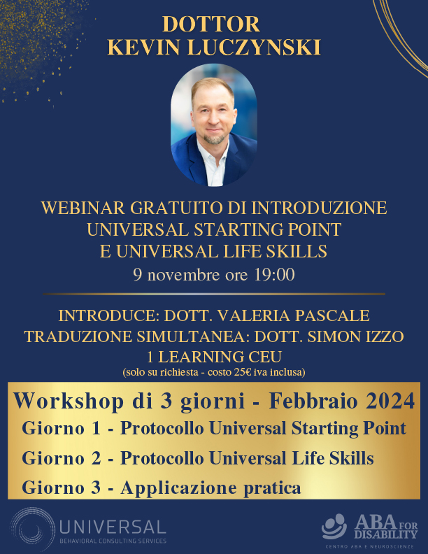 Introduzione Universal Starting Point e Universal Life Sills- Aba for Disability