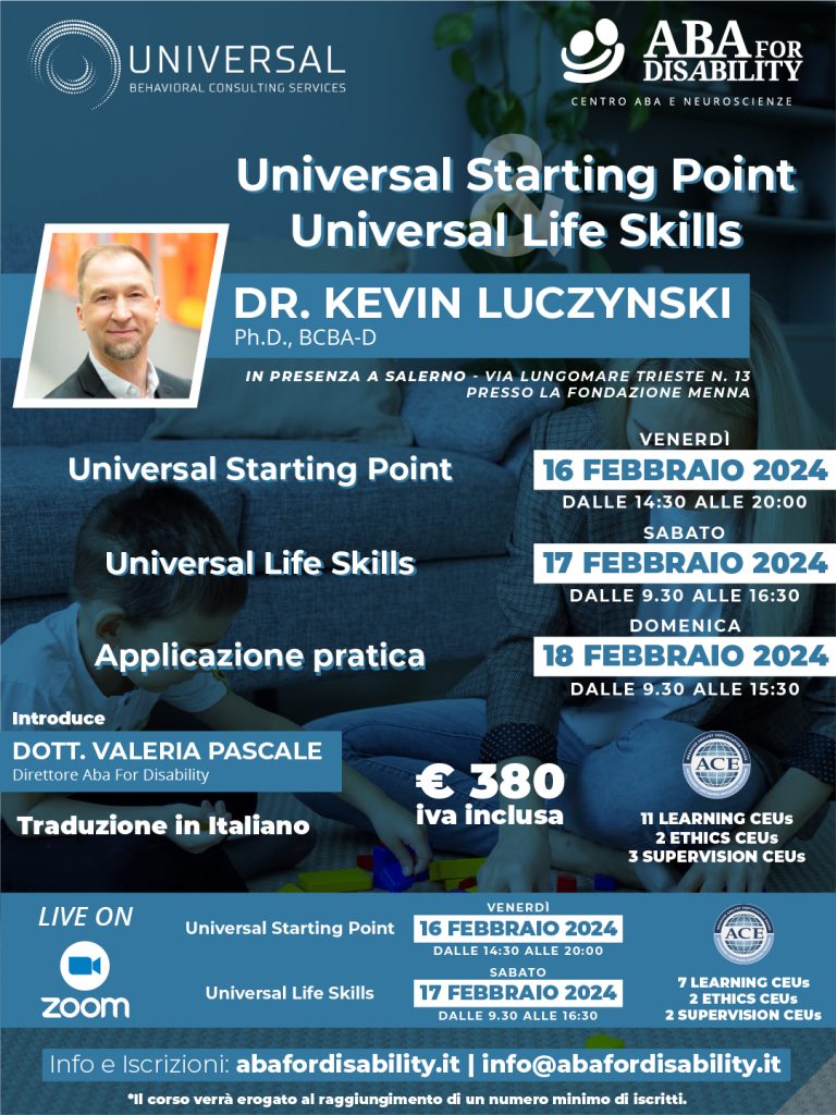 Locandina Corsi Kevin LUCZYNSKI - Universal Starting Point, Universal Life Skills - NA1
