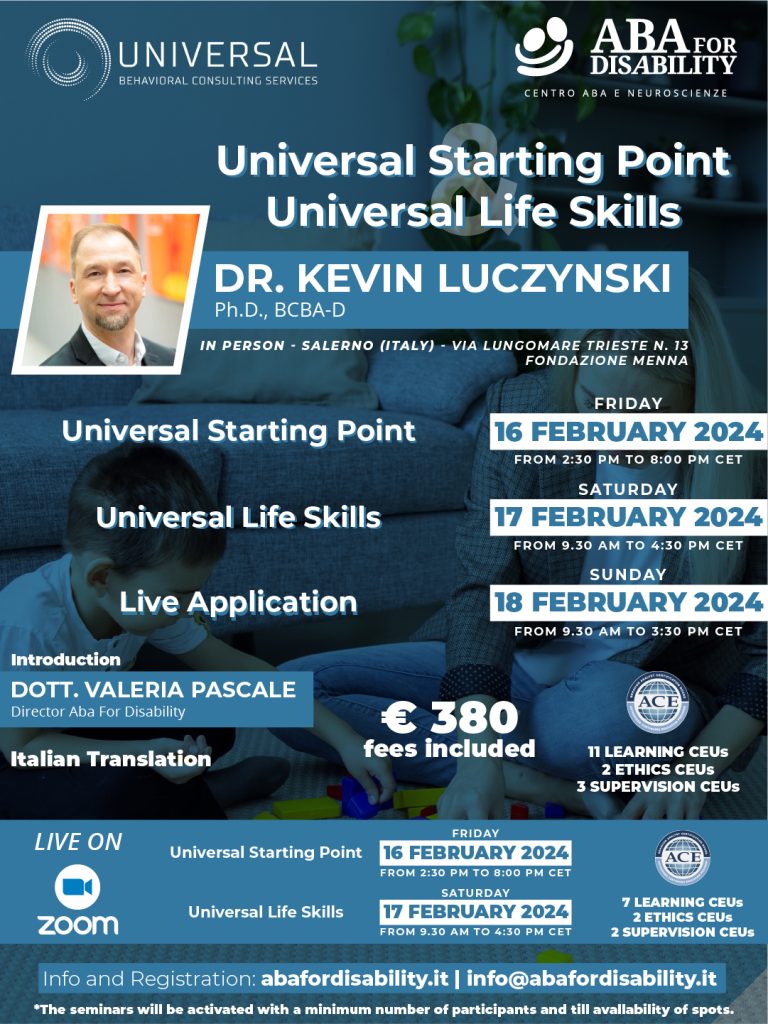 Locandina Corsi Kevin LUCZYNSKI - Universal Starting Point, Universal Life Skills - NA1 en