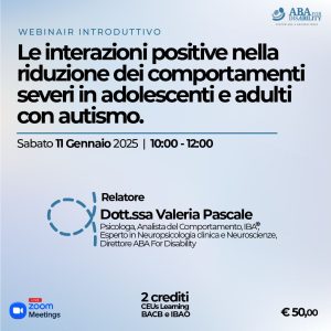 Le interazioni positive nella riduzione dei comportamenti severi